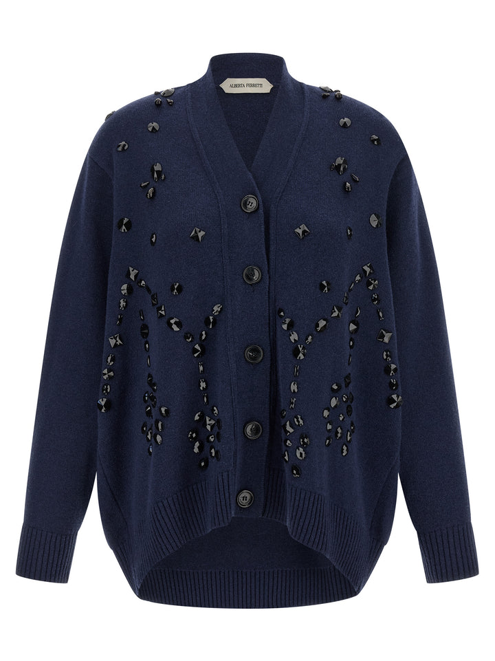 Alberta Ferretti Embroidery Cardigan Maglioni - Blu | a2890ade5053c8aae72a45aa92fe38210bed4ea5