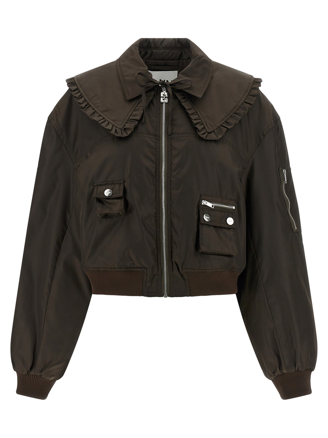 Ganni Duchesse Nylon Puffer Jackets - Marrone | 149e9aed089c1e2f49aee186c974886e0e53468a