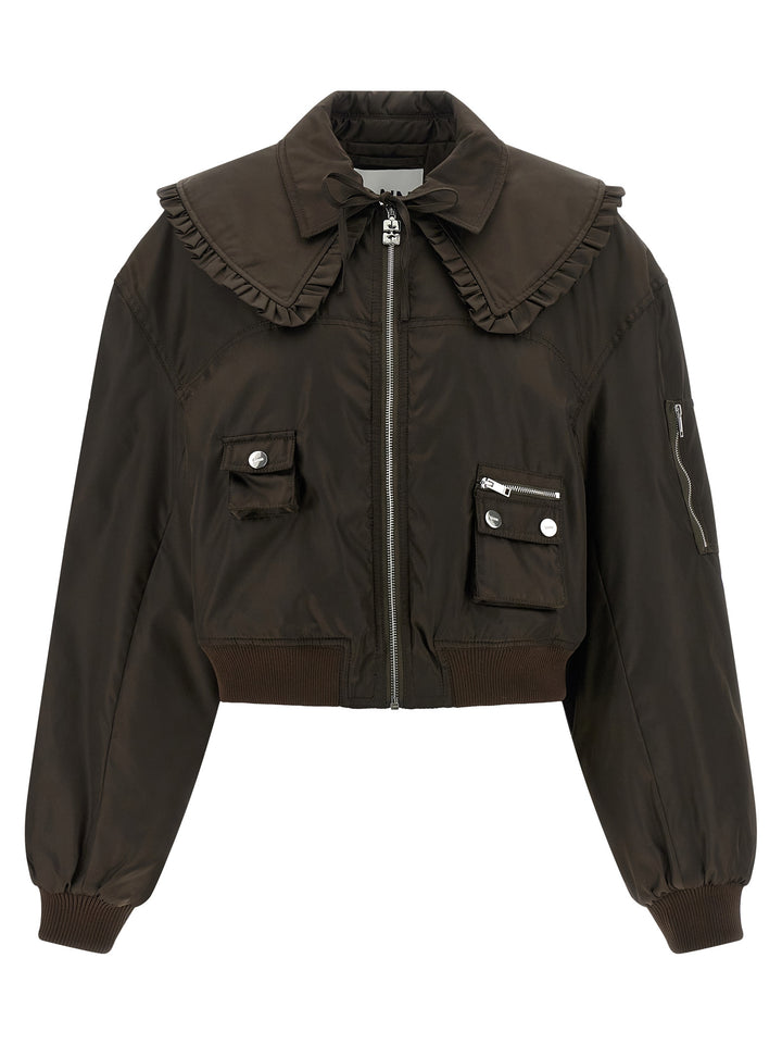 Ganni Duchesse Nylon Puffer Jackets - Marrone | 149e9aed089c1e2f49aee186c974886e0e53468a