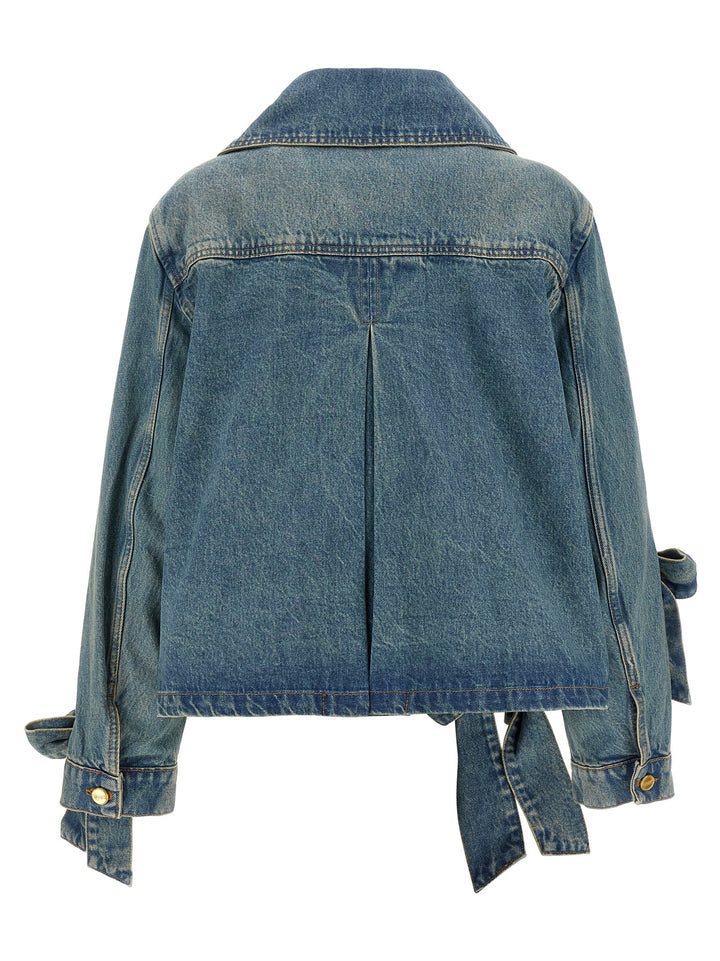 Ganni Light Rigid Denim Puffer Jackets - Blu | 541be81d6b18870eb7f6e661c41794d6dc32bc98
