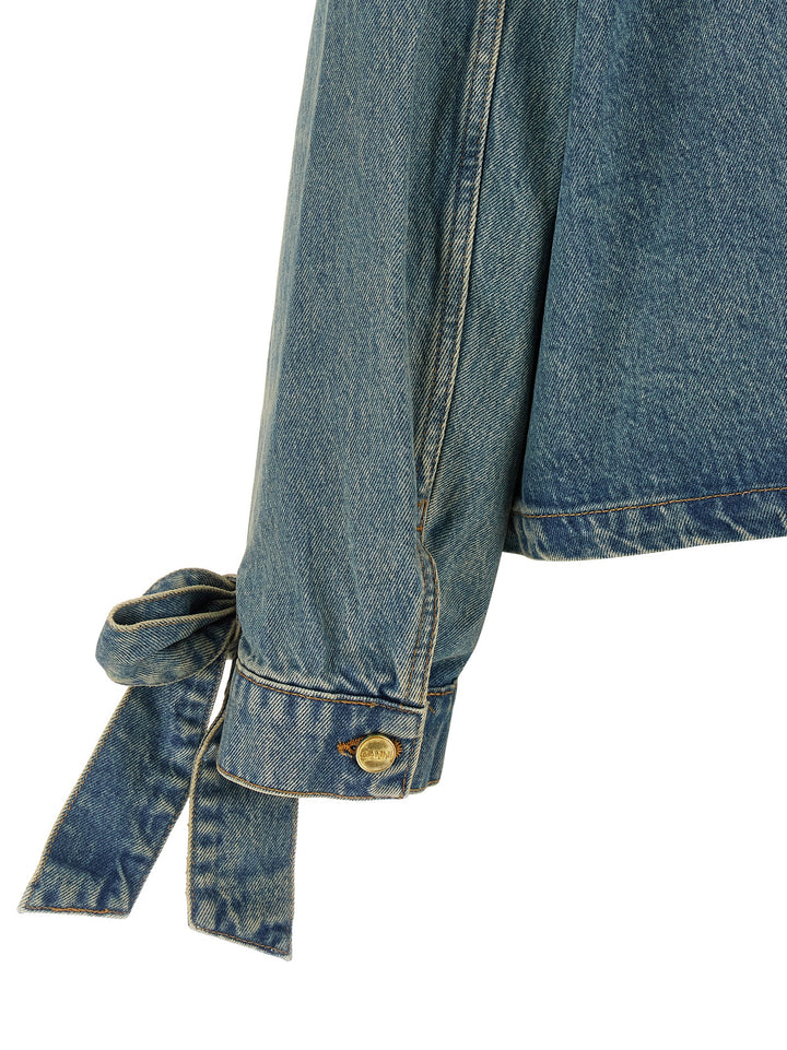 Ganni Light Rigid Denim Puffer Jackets - Blu | 0024c68320865944febd9a1d91ef8825e38dcb96