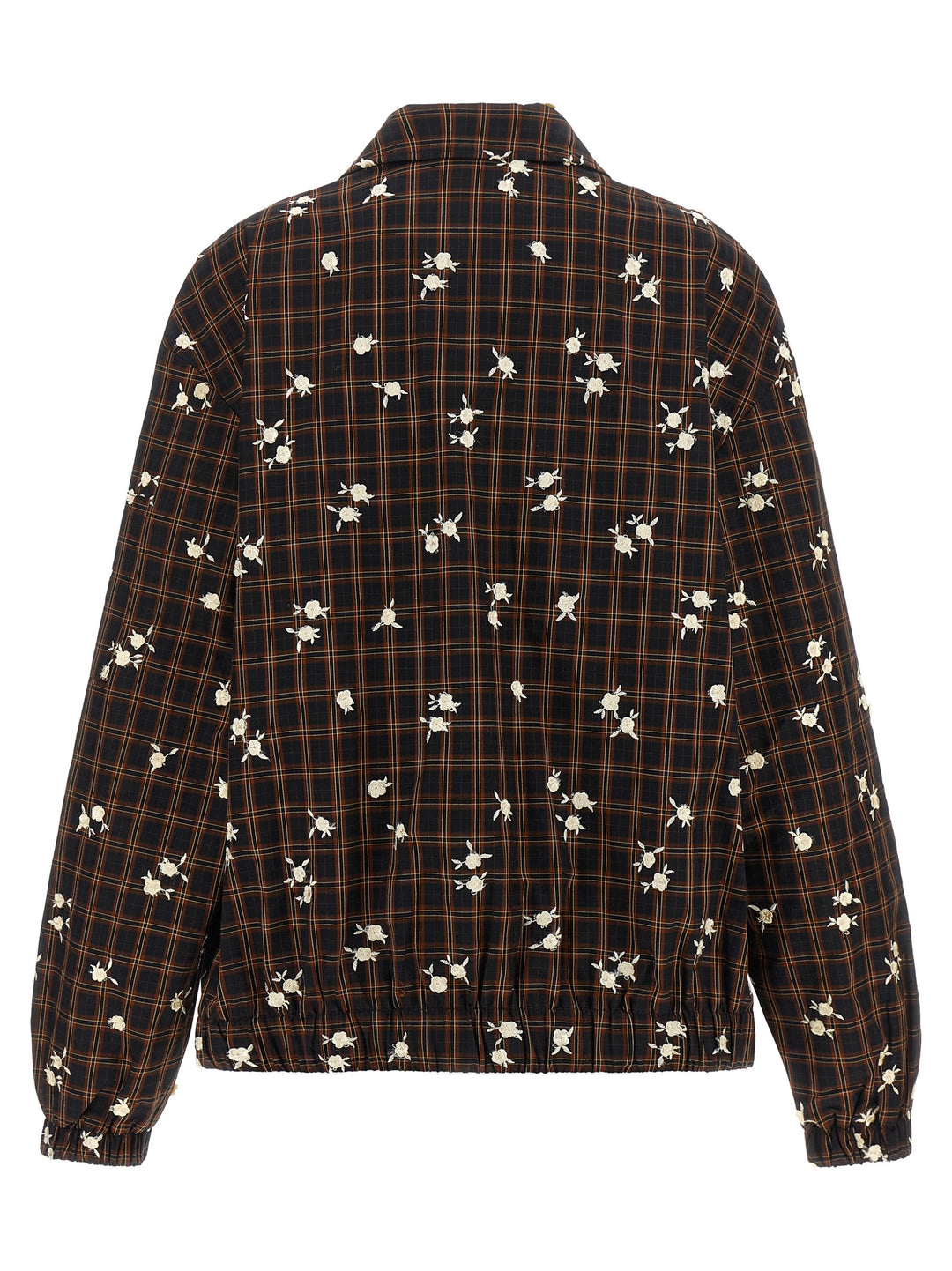 Ganni Check Flower Puffer Jackets - Marrone | 0bbb777786d0d96f6e7f62598a8a43990201b6c8