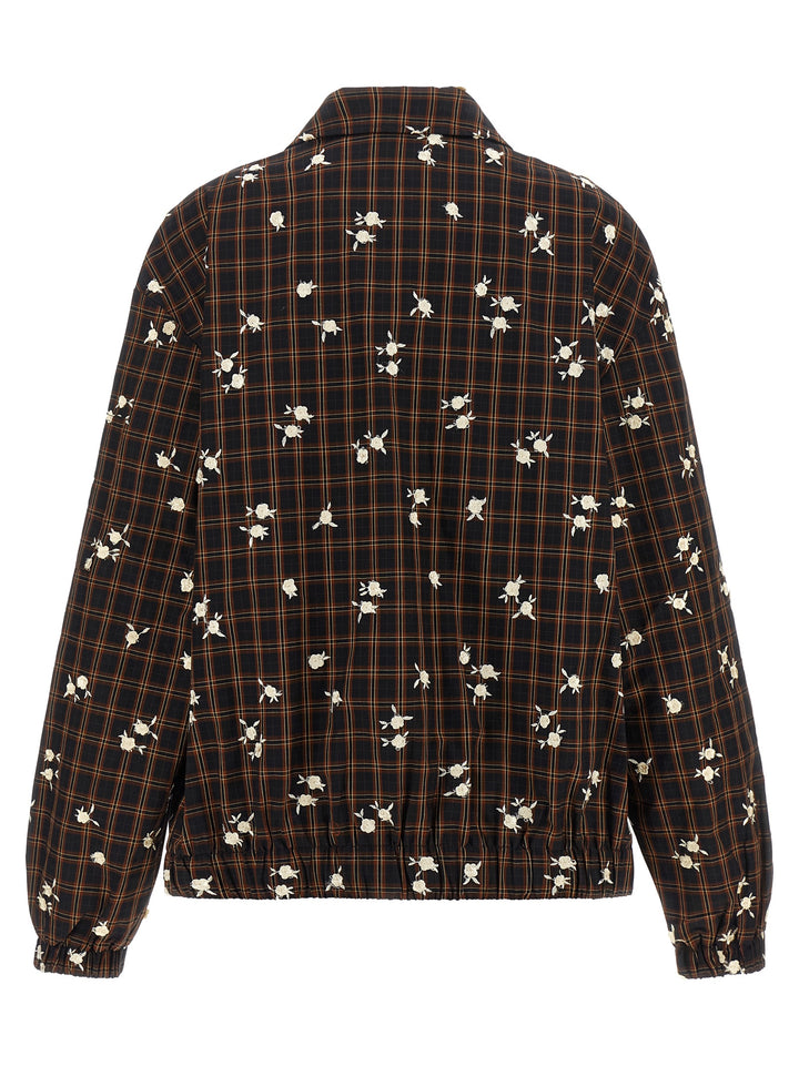 Ganni Check Flower Puffer Jackets - Marrone | 0bbb777786d0d96f6e7f62598a8a43990201b6c8