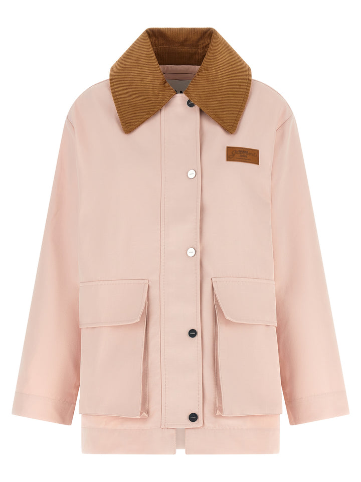 Ganni Twill Jacket Puffer Jackets - Rosa | d1dc353905a22882e361d3ee38042e332e36e63e