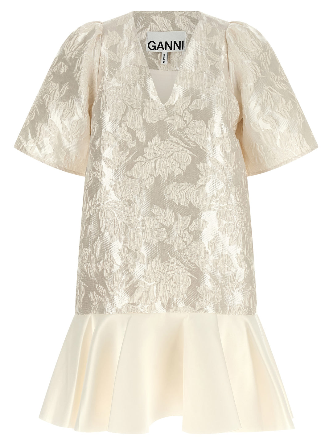 Ganni Satin Cloque Abiti - Bianco | 394fdd1b226645a2a90a5f7c58bf4f61a8e8ead9