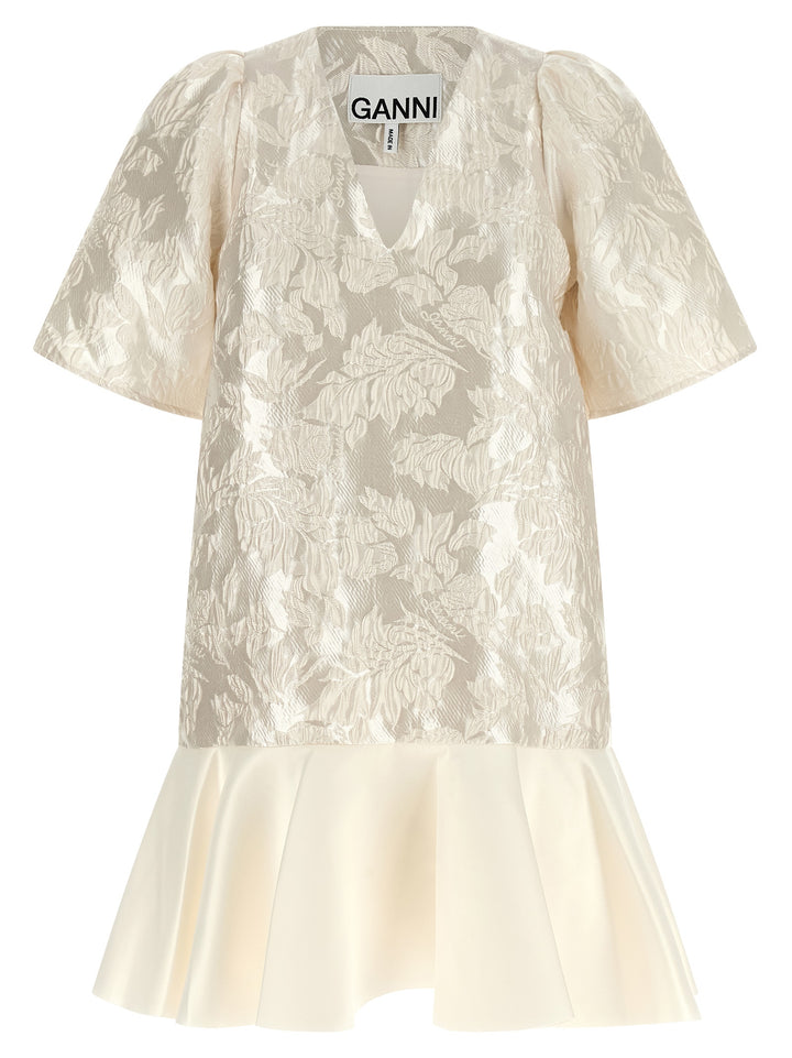 Ganni Satin Cloque Abiti - Bianco | 394fdd1b226645a2a90a5f7c58bf4f61a8e8ead9