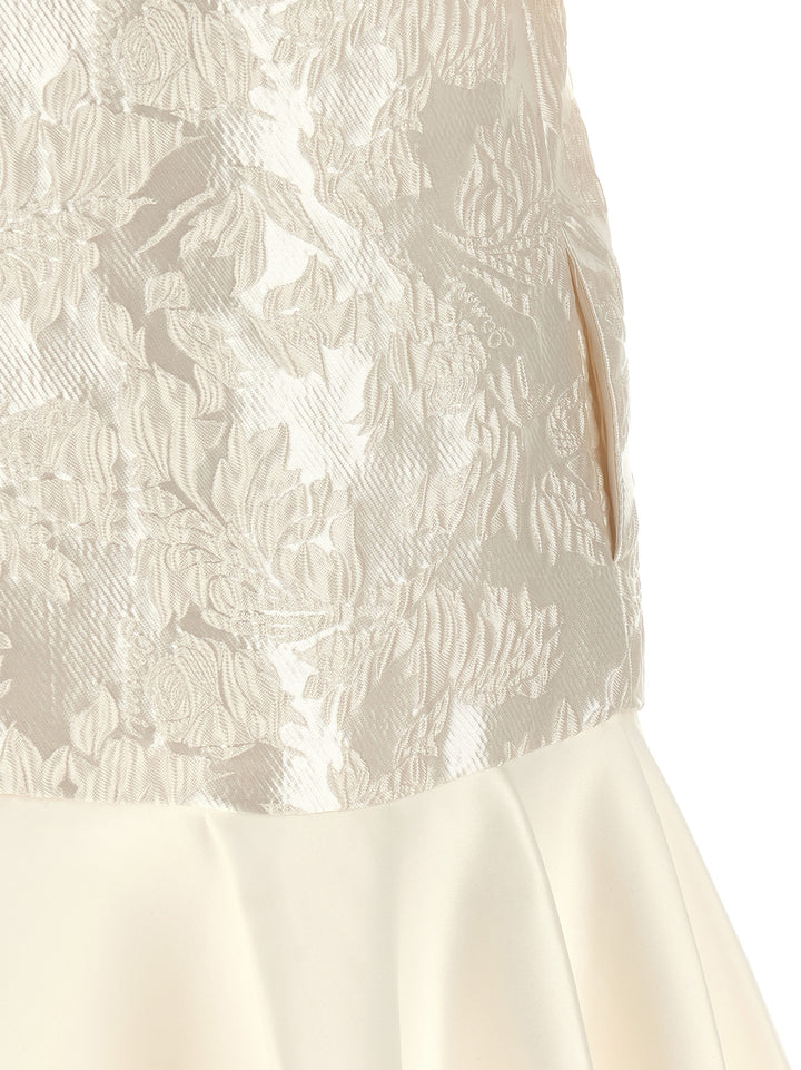 Ganni Satin Cloque Abiti - Bianco | 240a5cebf75058d95abc46bcfec956ce3fcad848