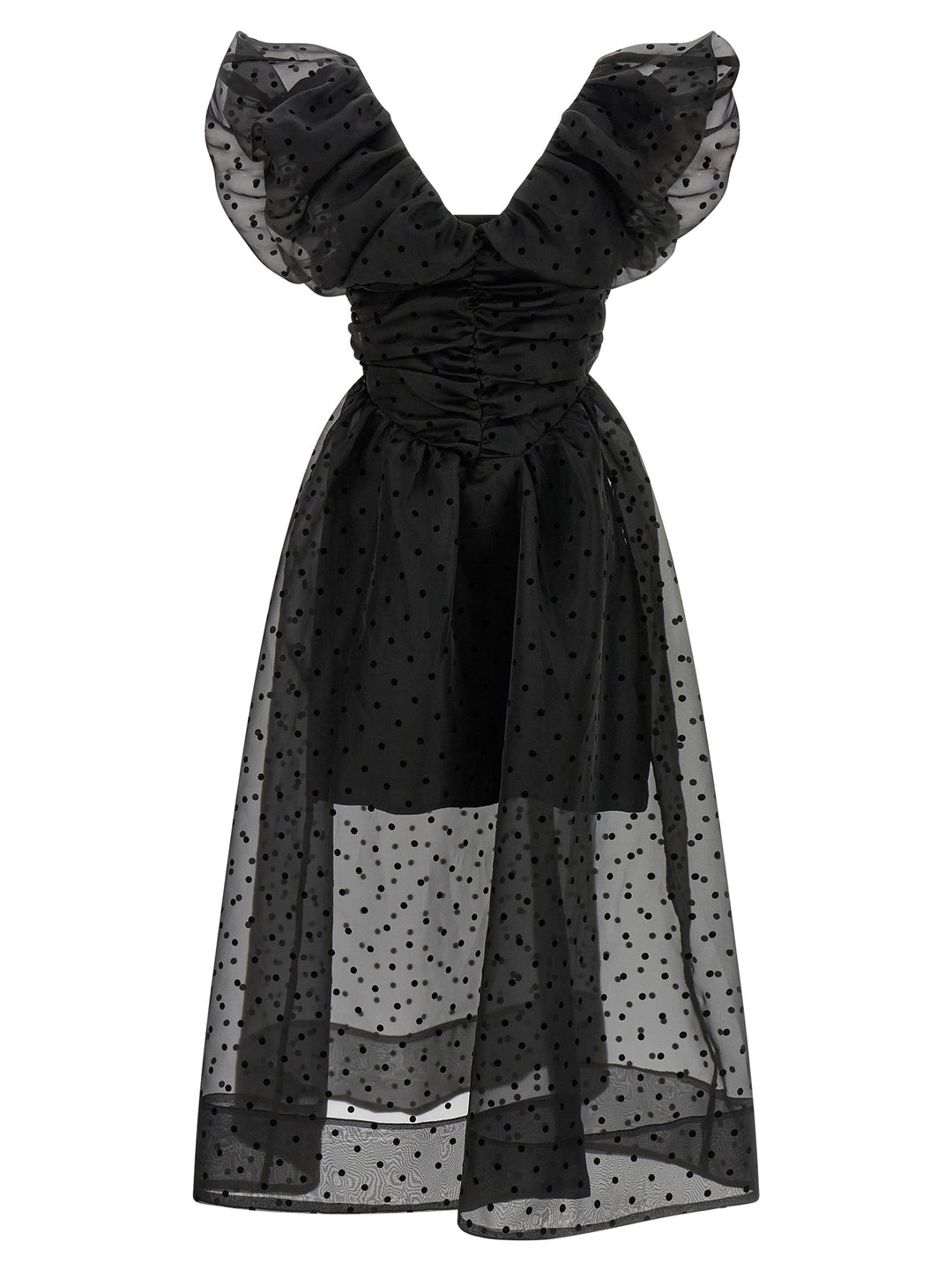 Ganni Black Organza Ruched Abiti - Nero | db20d16548b594557e09cf338c9d7caf899559f2