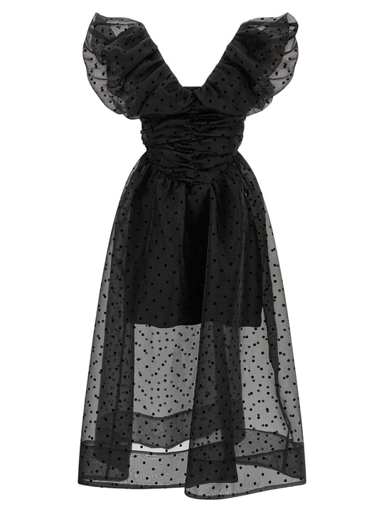 Black Organza Ruched Abiti Nero