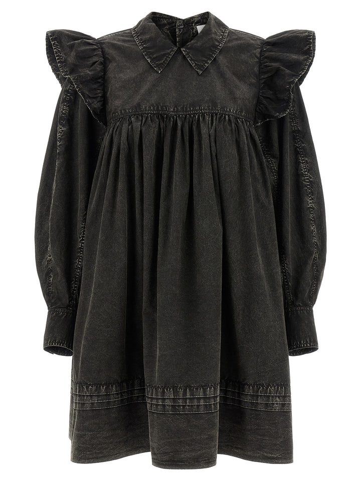 Ganni Black Washed Mini Shirt Abiti - Nero | 598e2aa8c5a585ba9334a3af03873e0ef21ad1b3
