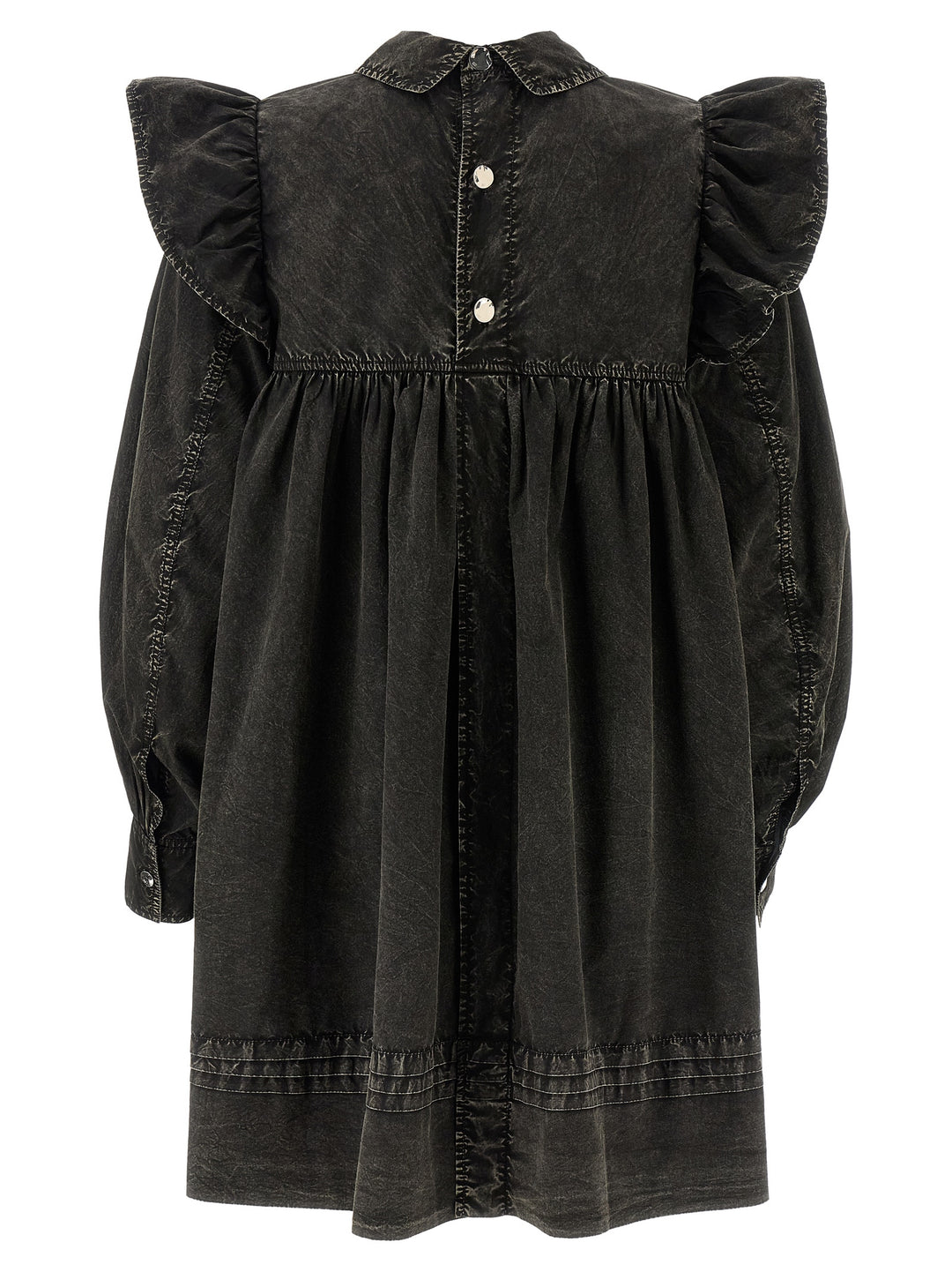 Ganni Black Washed Mini Shirt Abiti - Nero | 577aaaeb91b70f111415af177a85a737430ece19