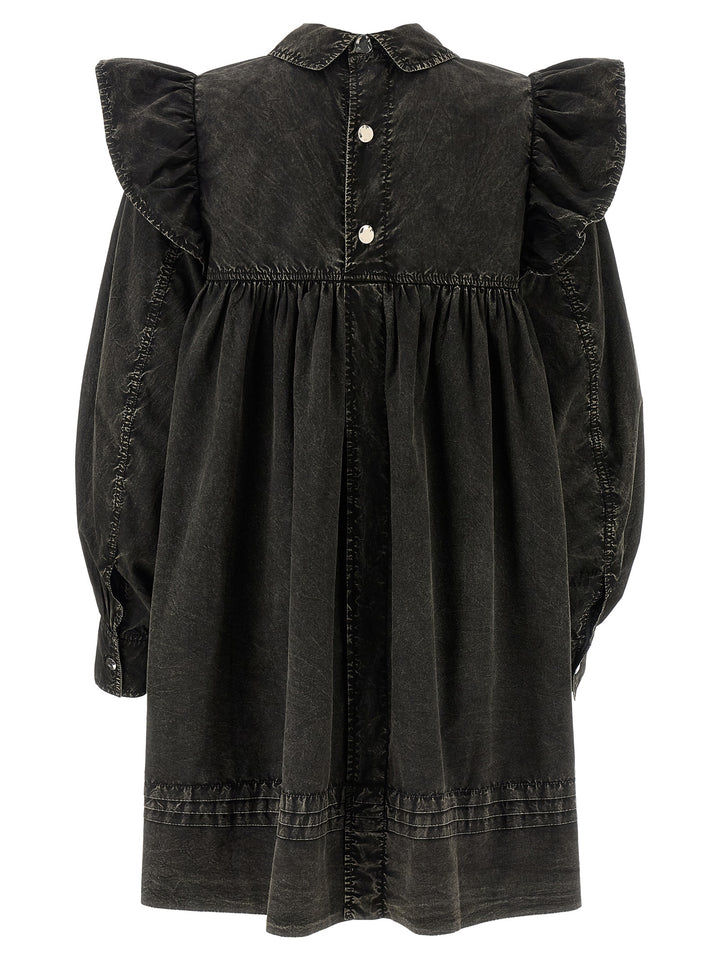 Ganni Black Washed Mini Shirt Abiti - Nero | 577aaaeb91b70f111415af177a85a737430ece19