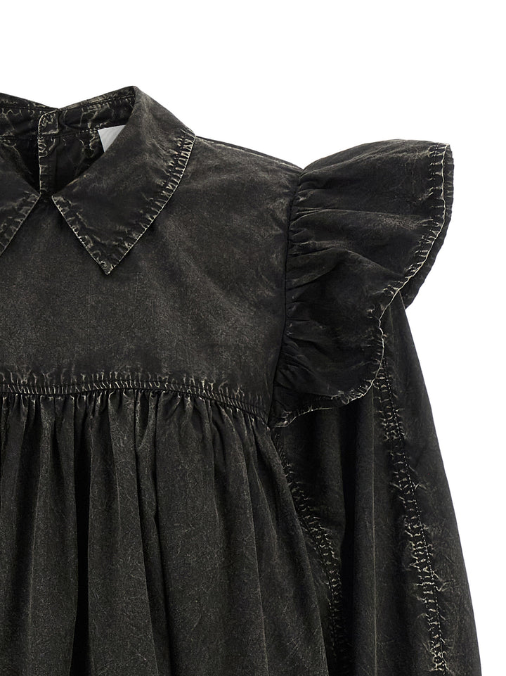 Ganni Black Washed Mini Shirt Abiti - Nero | 9057df43be3ef53a13be11341397f5705603c7d9