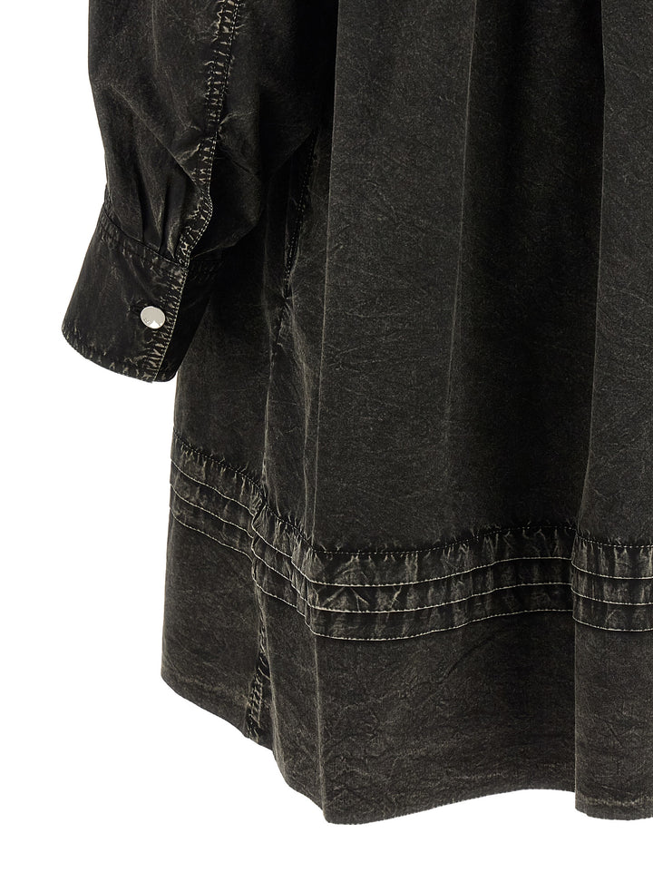 Ganni Black Washed Mini Shirt Abiti - Nero | bde58f257258051f159db97fa524725ad6f9970d