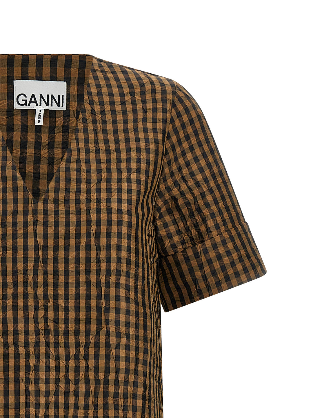 Ganni Taffetà Crinckled Abiti - Marrone | 54042aae78e2a9fc4d94bb0a79ed46fc35808985