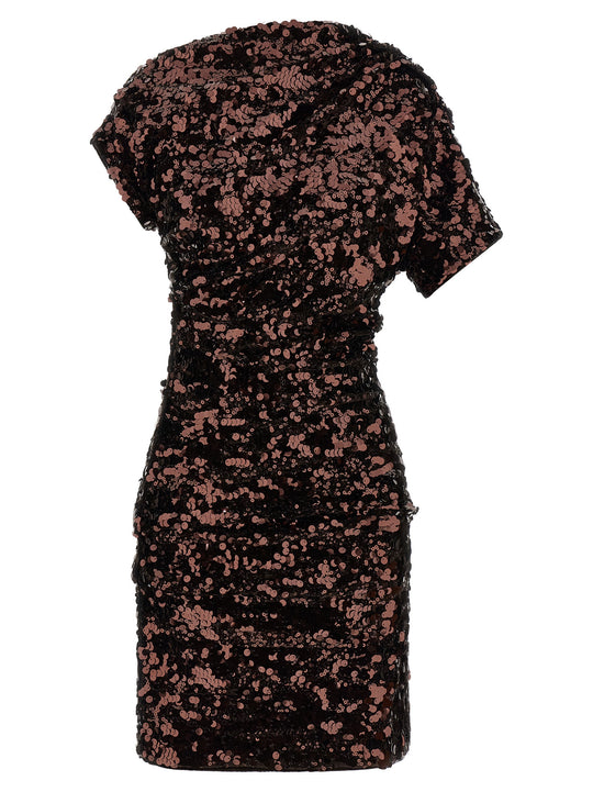 Brown Sequins Mini Abiti Marrone