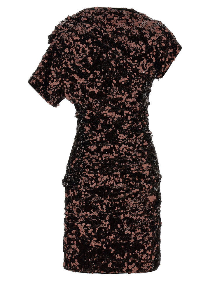 Ganni Brown Sequins Mini Abiti - Marrone | 36e84b174d81752f9b5e9cadd9d0d7f433595b69