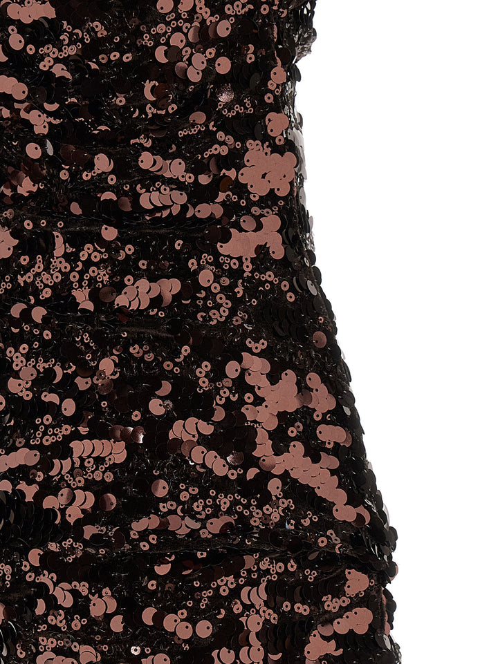 Ganni Brown Sequins Mini Abiti - Marrone | d62f00c24d2744212215b1d8e69bb6ad465cee14