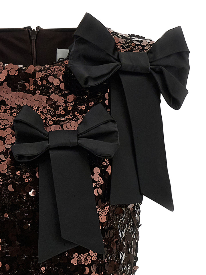 Ganni Velvet Sequins Straight Midi Abiti - Marrone | 4a21ff3b6cec5ddeb0fbd46467a8a25fb9c51c4e