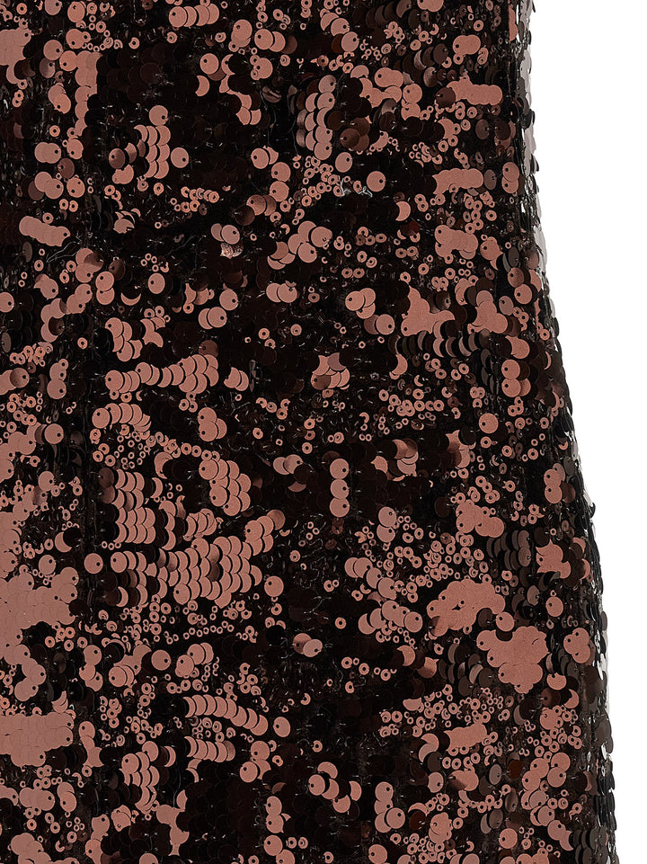 Ganni Velvet Sequins Straight Midi Abiti - Marrone | be4f8a4a8b3e4ad98f213dc3129973170cd80111