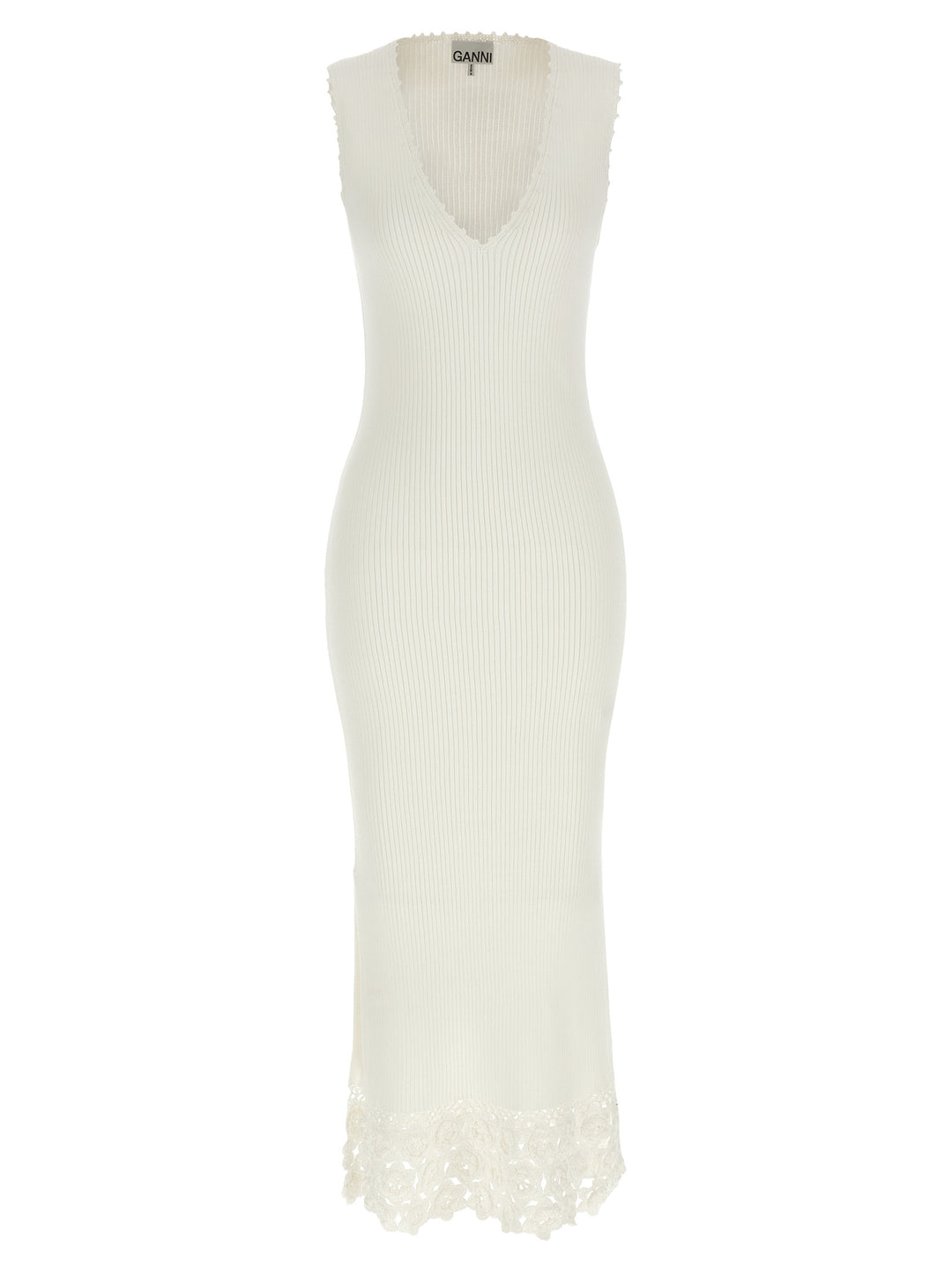 Ganni Cotton Crochet Abiti - Bianco | 638ffbe2870cd433e70f62d3a4f835c3f41922a4