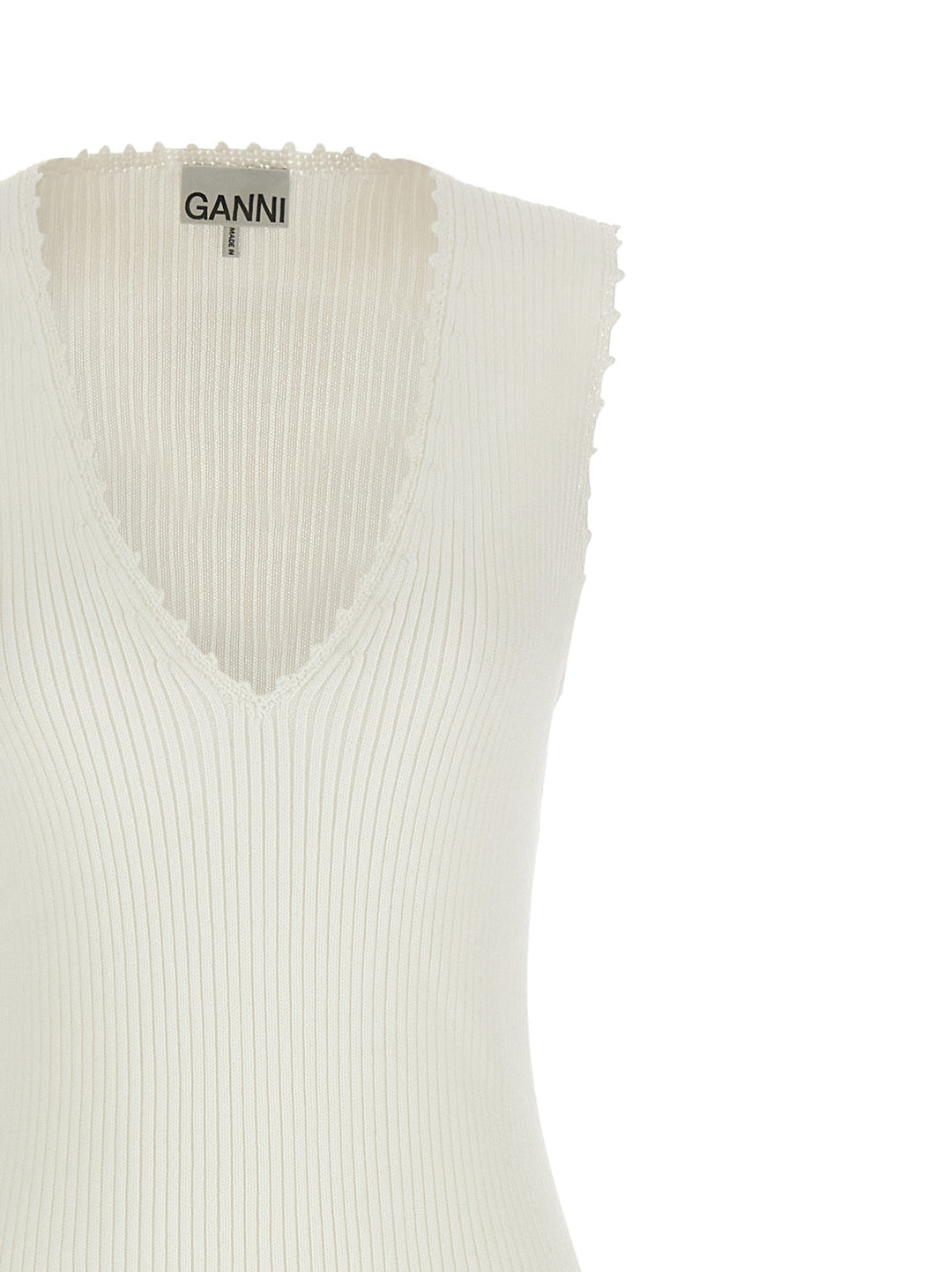 Ganni Cotton Crochet Abiti - Bianco | 9c0f19b392d322d0717df9893765d5064cdd1123