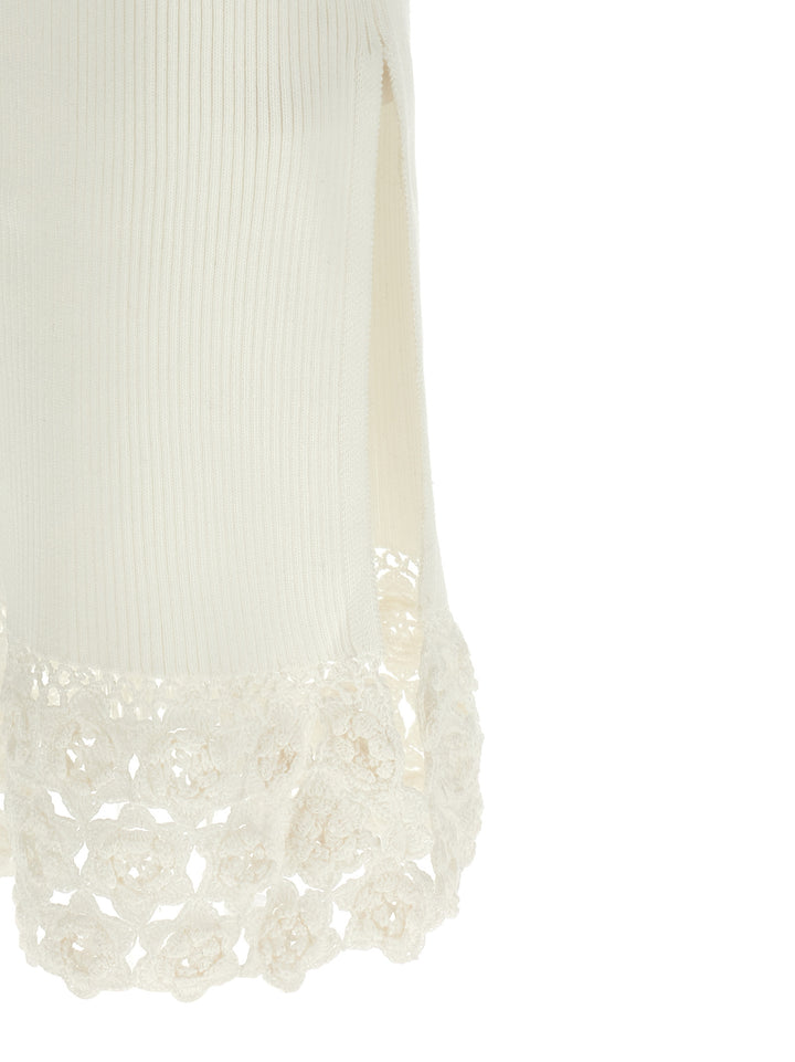 Ganni Cotton Crochet Abiti - Bianco | 28f3b3d477c8ff75920d8c4f09518f7e77340027