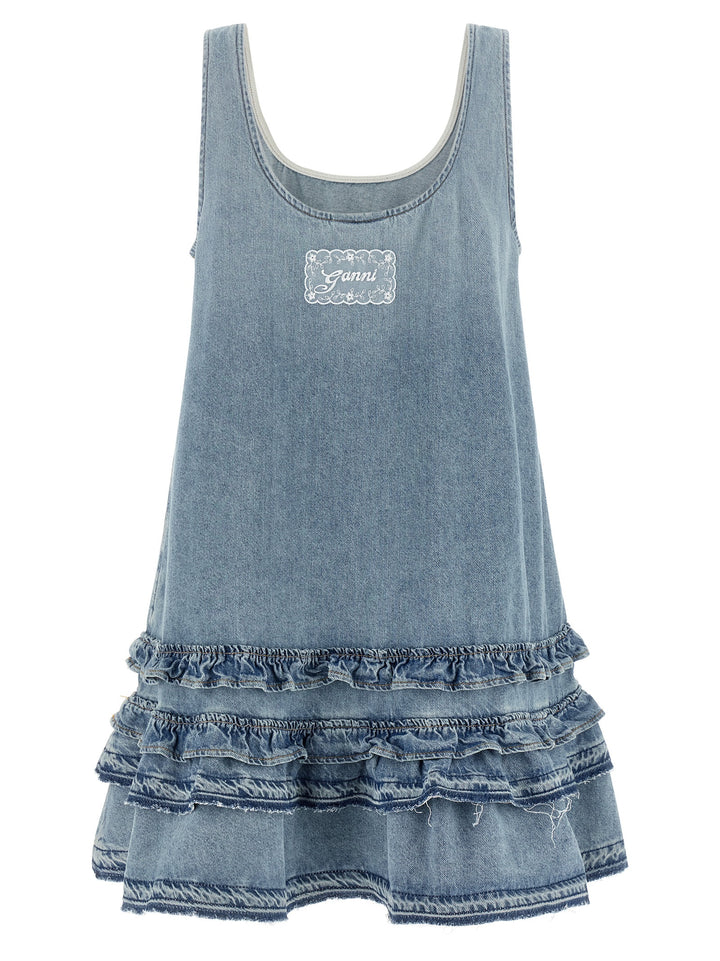 Ganni Denim Dress Abiti - Celeste | 6111d38538bd7863ddac176e7021739269fae628