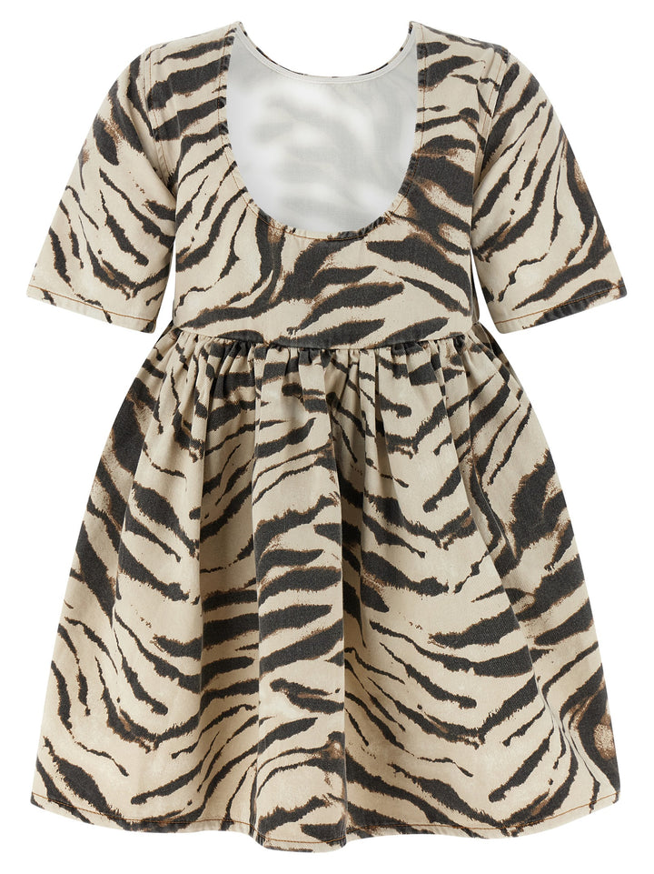 Ganni Zebra Denim Abiti - Multicolor | 291406aa8d93a6bf4f760890472e1c7b0d268c8b