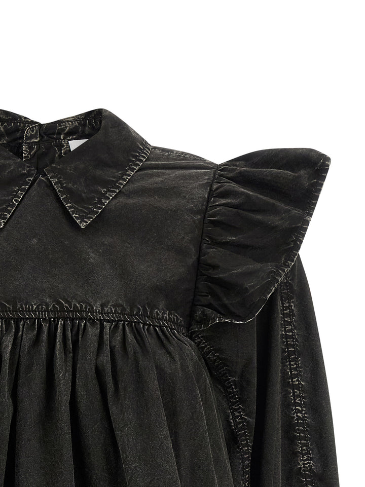 Ganni Black Washed Frill Camicie - Nero | ba01f19efbc0dfb7e49e1b093de67b6b56479a75