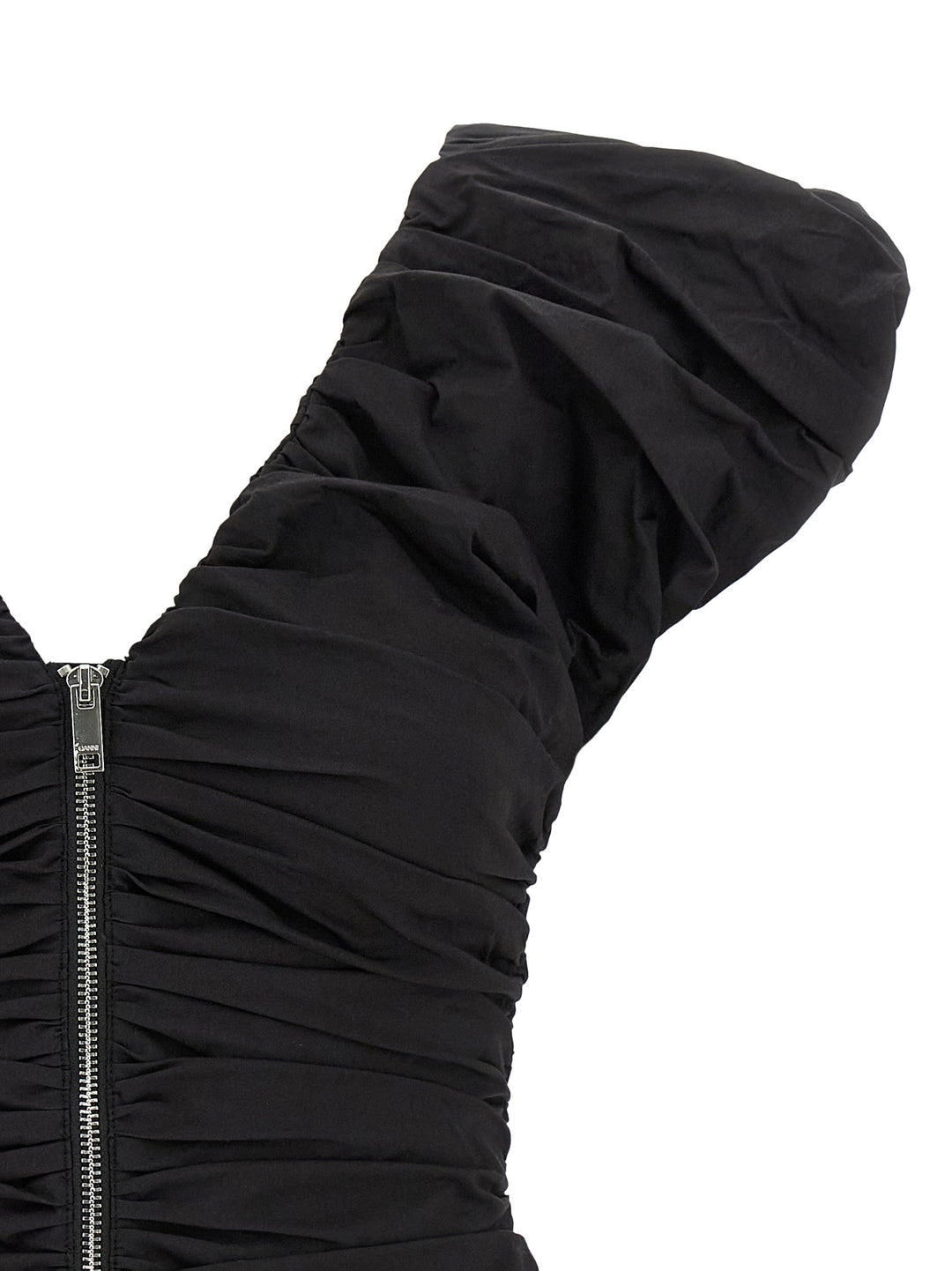 Ganni Black Ruched Top - Nero | d41f5e0b69fa9ae47208d5f807604bad44a31cd3