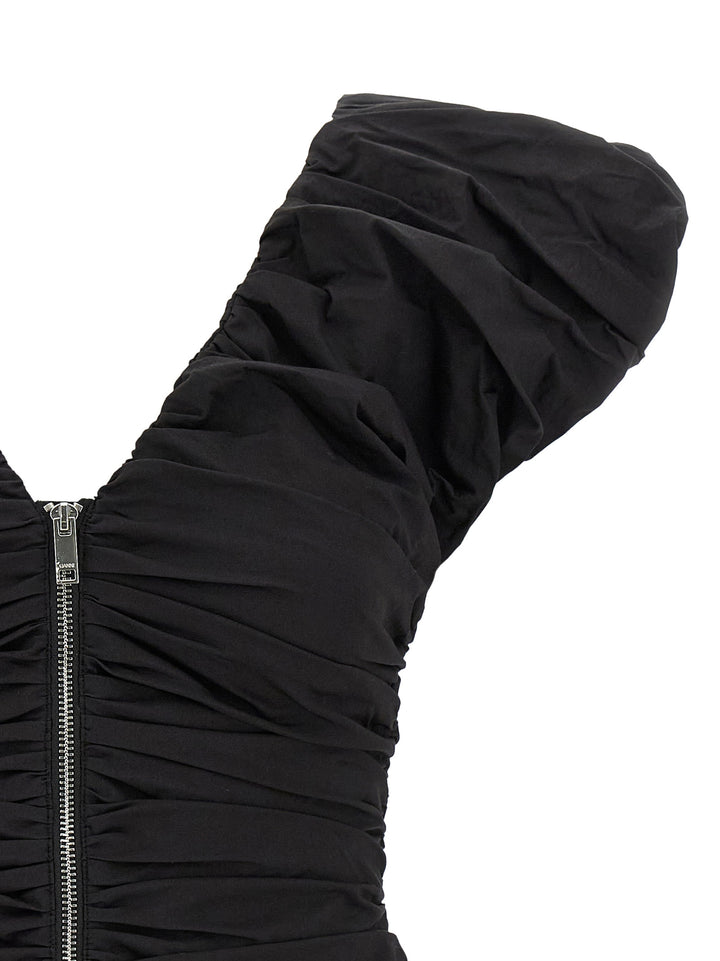 Ganni Black Ruched Top - Nero | d41f5e0b69fa9ae47208d5f807604bad44a31cd3