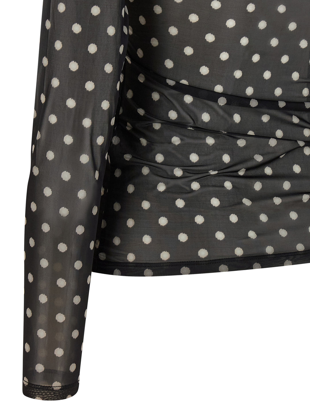 Ganni Printed Sheer T shirt - Nero | 4e9af565dc408f7611f8f9cb9901500ad6ec4c19