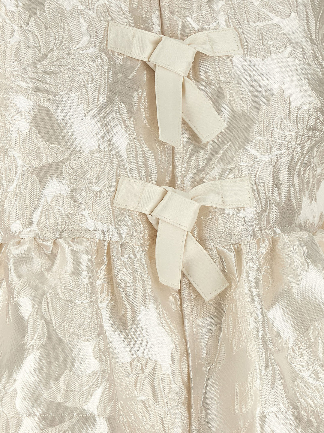 Ganni Satin Peplum Camicie - Bianco | 981df859d49651357658e2db85119a8e23c7264c