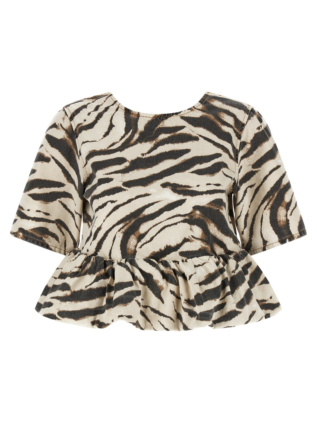Ganni Zebra Denim Top - Multicolor | 4db089833e983bc4cc811713c174a146013c183a