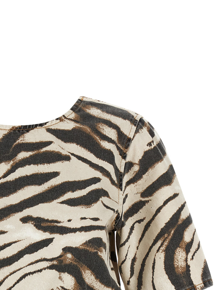 Ganni Zebra Denim Top - Multicolor | b5cb2b92cd82ea44af7028ed738dbe03001e485f