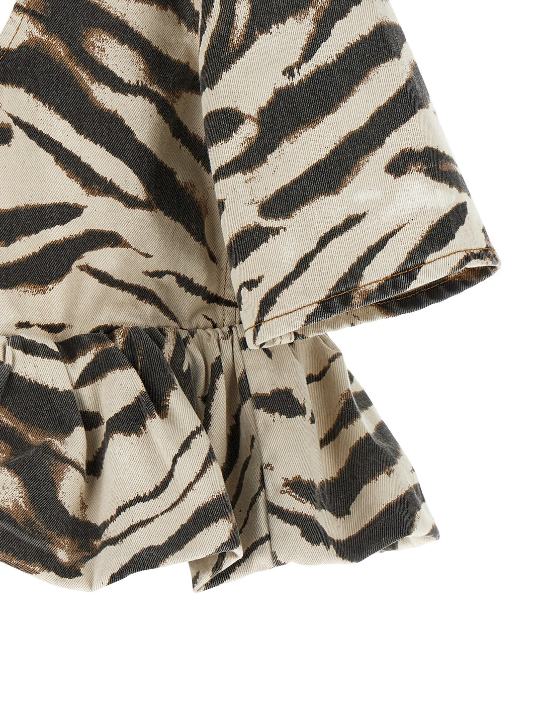 Ganni Zebra Denim Top - Multicolor | a57b44119e17525f84ef0b53d42172c32139a943