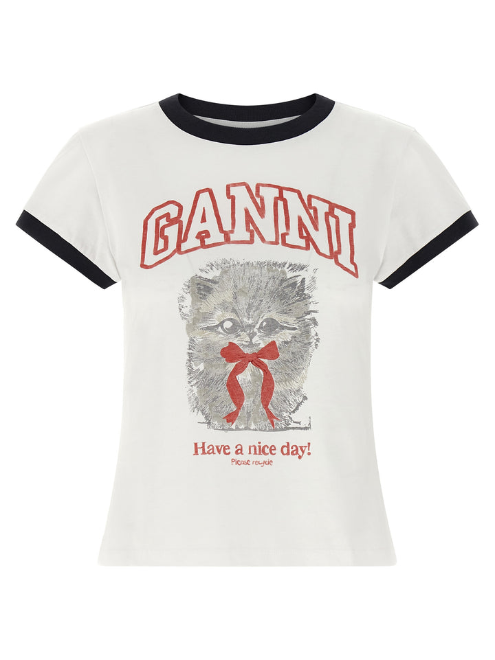 Ganni Printed T shirt - Bianco | 4cc3c03d2449a62718786509103e9dd743d7780b