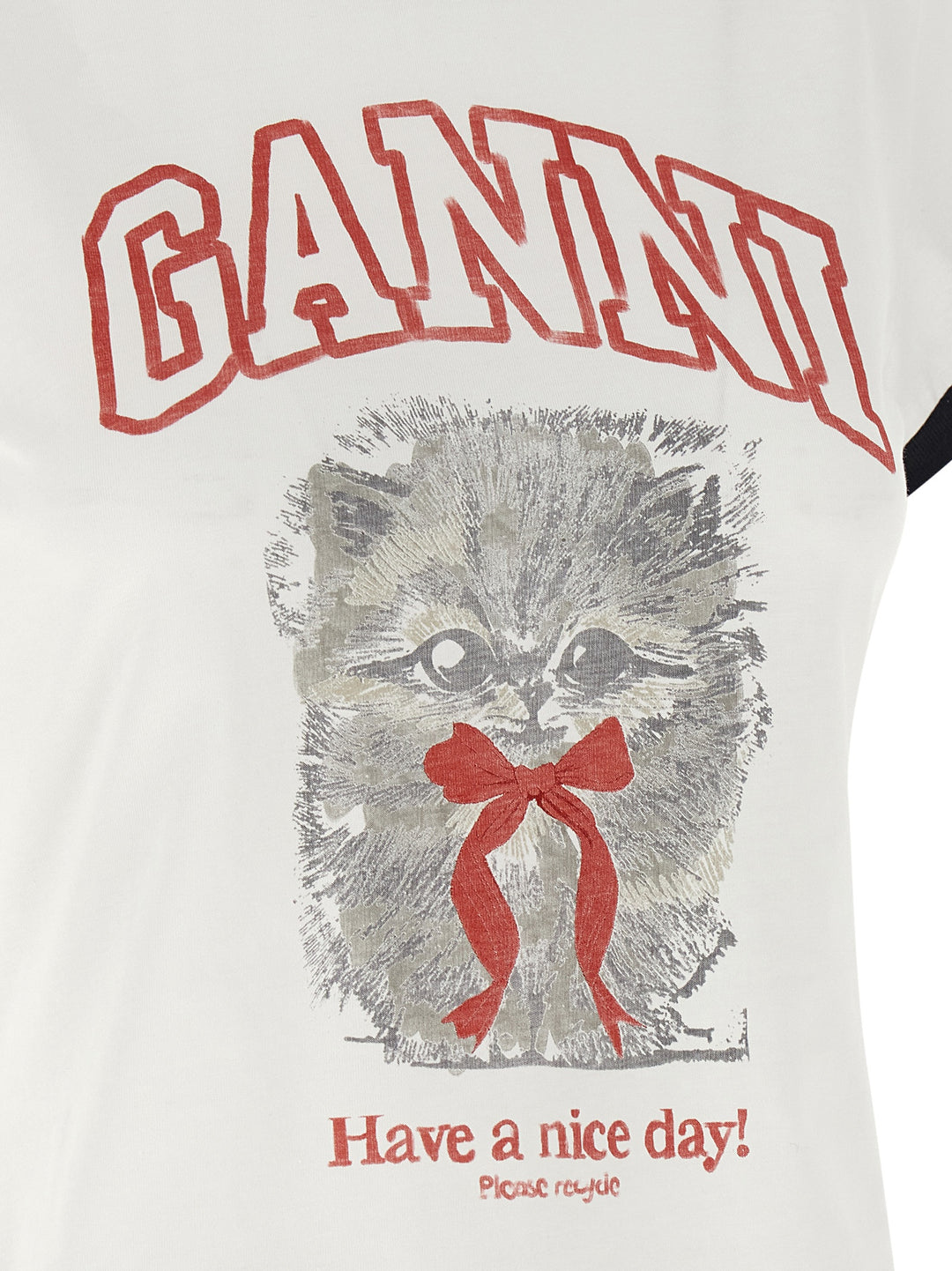 Ganni Printed T shirt - Bianco | 9a211c8cdf9deb6476f97e9090fa8f2b131ed119