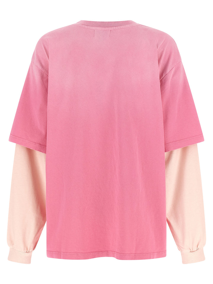Ganni Double Layer Sleeve T shirt - Rosa | 7503446e8d3df7c74732839bbaecc1dc18ef5caa
