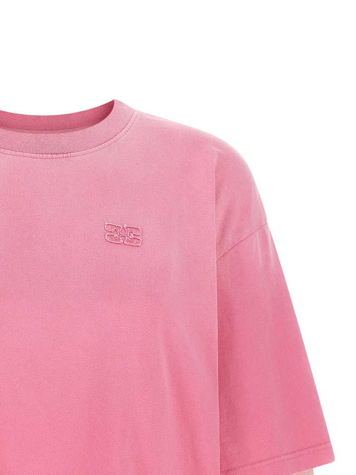 Ganni Double Layer Sleeve T shirt - Rosa | ac94a137193aea0d56a9d8ff5bf43cc53d0b837b