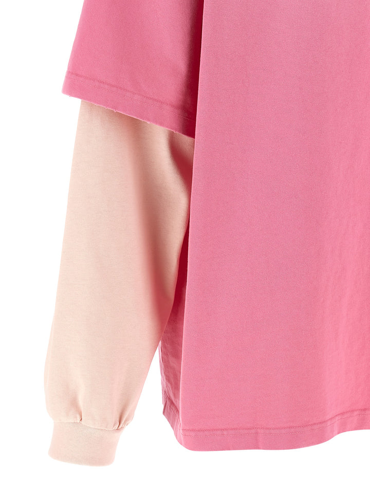 Ganni Double Layer Sleeve T shirt - Rosa | fc0a300e4c12bc17c21f1e66d8b5aac19865b59c