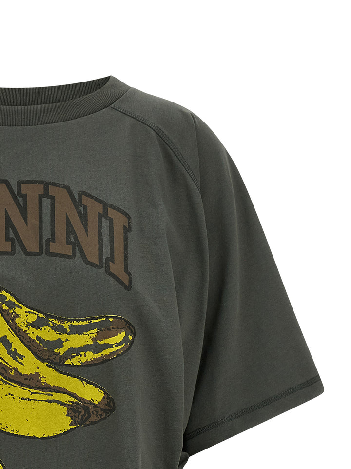 Ganni Grey Banana T shirt - Grigio | 3ad669cc7e58f64f498f124c9dfd62c47df09207