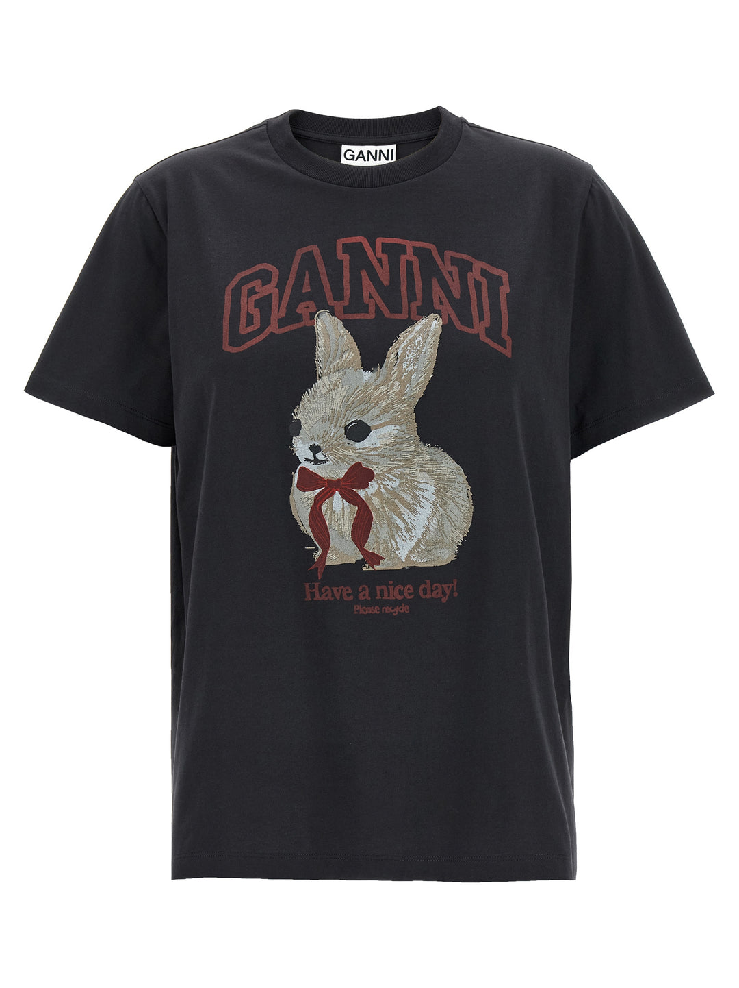 Ganni Printed T shirt - Nero | 3601cfc1589e3a5b8de92dd241ca423866434ff7