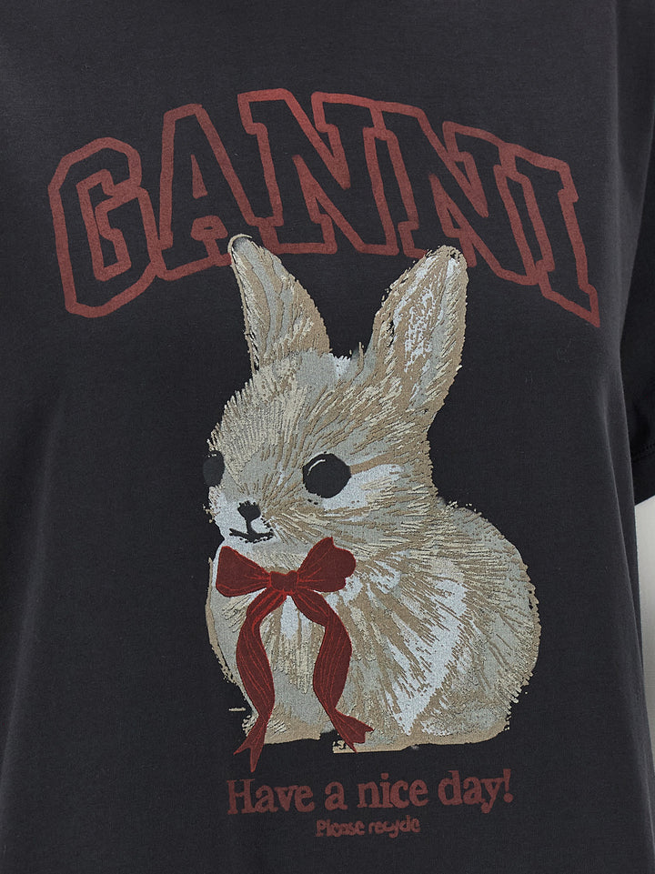 Ganni Printed T shirt - Nero | 46eaf53cd1bddfe05d54bd25bbb88f6670f706f7