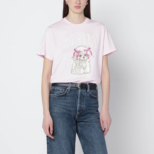 Light Pink T-Shirt With Logo Print