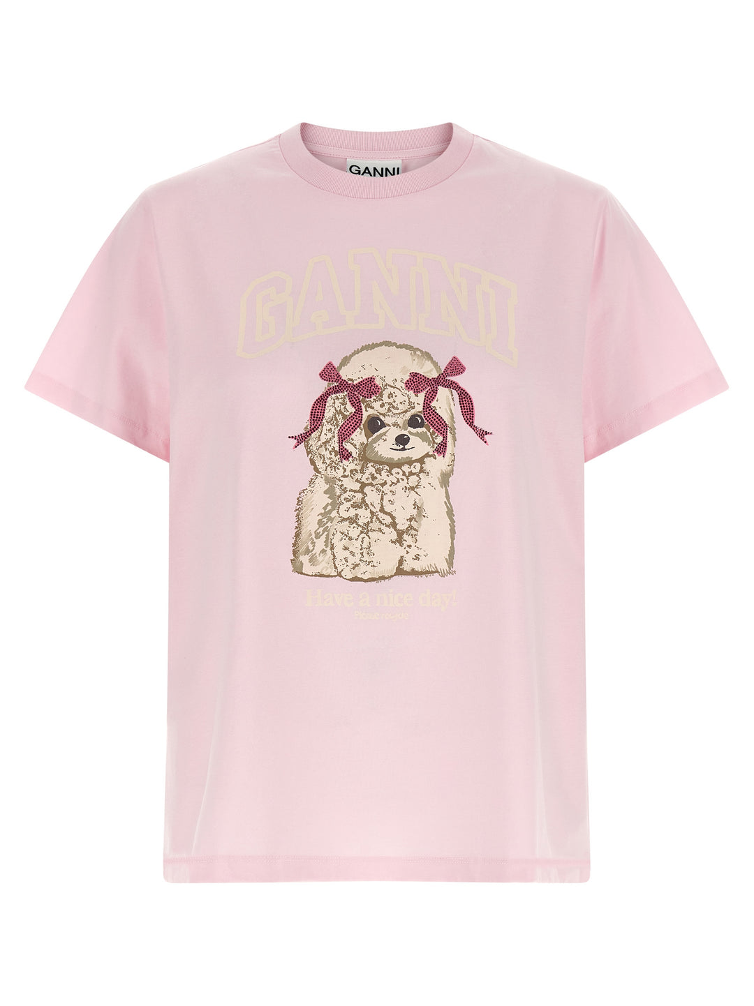 Ganni Printed T shirt - Rosa | efa1bfe68d47b9683aca74d2bcaa2425d782c5aa