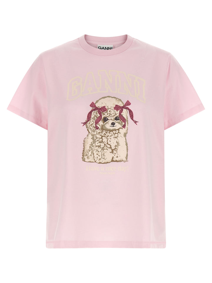 Ganni Printed T shirt - Rosa | efa1bfe68d47b9683aca74d2bcaa2425d782c5aa