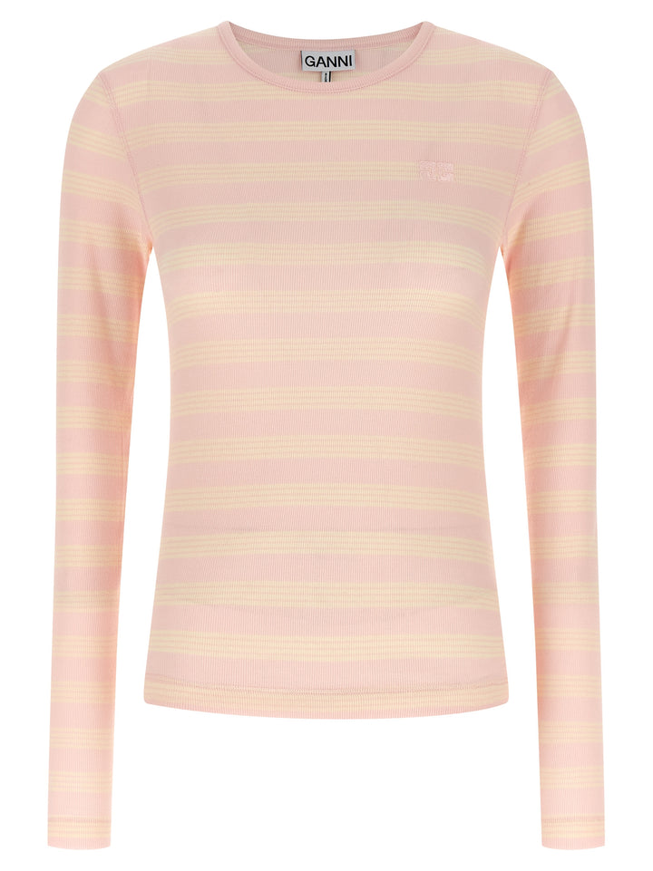 Ganni Striped Sweater T shirt - Rosa | 52e067a2c7179b7bde346d1ddd51f2d7bd4e105e
