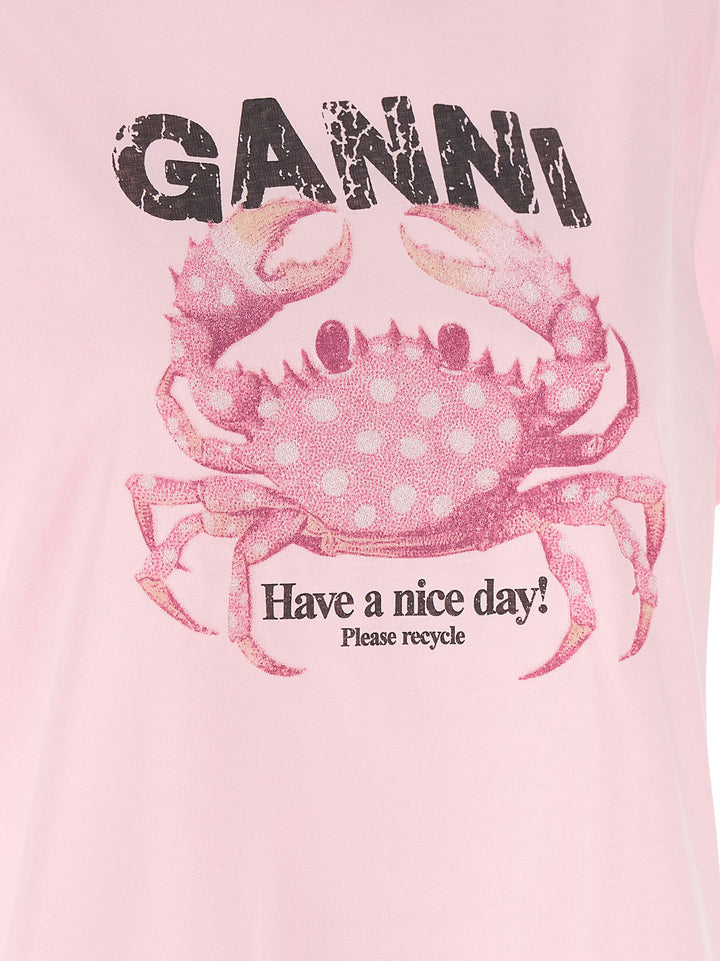 Ganni Crab T shirt - Rosa | d491c48432b44ab7e5c68a0b55c01755cdf1a052